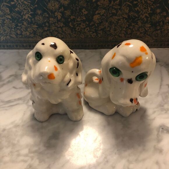 Pair of Vintage Handmade Ceramic Dog Figurines - Picture 1 of 7
